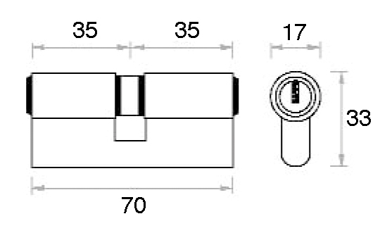 CILINDRO 71 mm. P LATON 35x35 13.5 BLISTER
