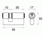 CILINDRO 45 mm. P NIQUEL SAT. 35x10 15 CAJA