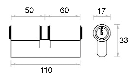 CILINDRO 110 mm. P NIQUEL SAT. 50x60 15 CAJA
