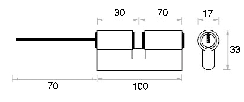 CILINDRO 100 mm. P LATON 70x30 15 P/POMO CAJA