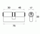 CILINDRO 75 mm. F NIQUEL SAT. 30x45 15 CAJA