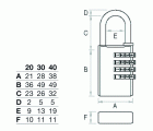 Candado FAC de combinación con 4 diales