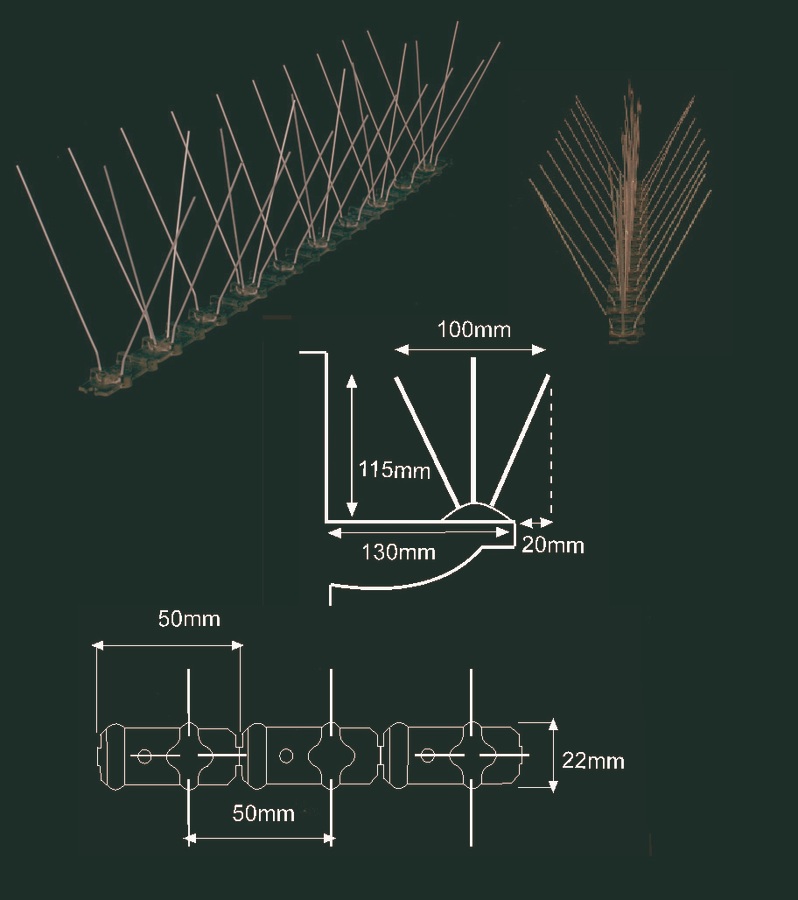 Pinchos anti pájaros 50cm con 30 púas DIPA-100