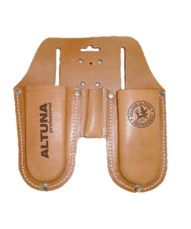 Funda de piel profesional doble para tijera de 1 mano y/o serrucho plegable 97005