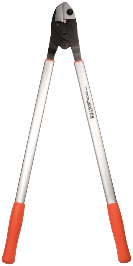 Tijera de poda 2 manos uso profesional. Corte yunque. Diámetro de corte 35mm. Longitud: 60cm. Mangos de aluminio, máxima ligereza. Sistema desmultiplicador de fuerza para un corte más fácil.