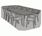 Funda BI010FU para muebles de jardín, funda para mesa rectangular y sillas impermeable y extremadamente resistente