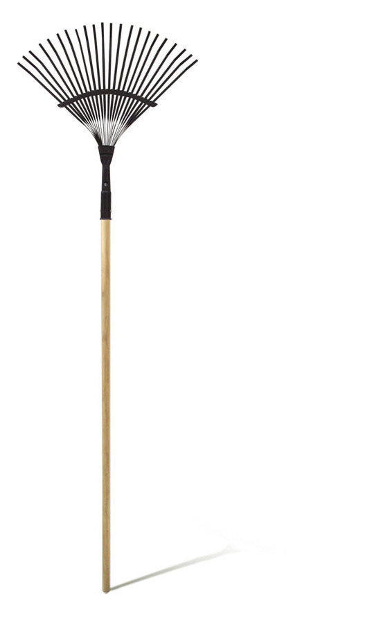 Escoba metálica fija de 22 púas con mango madera J805 de 120cm.