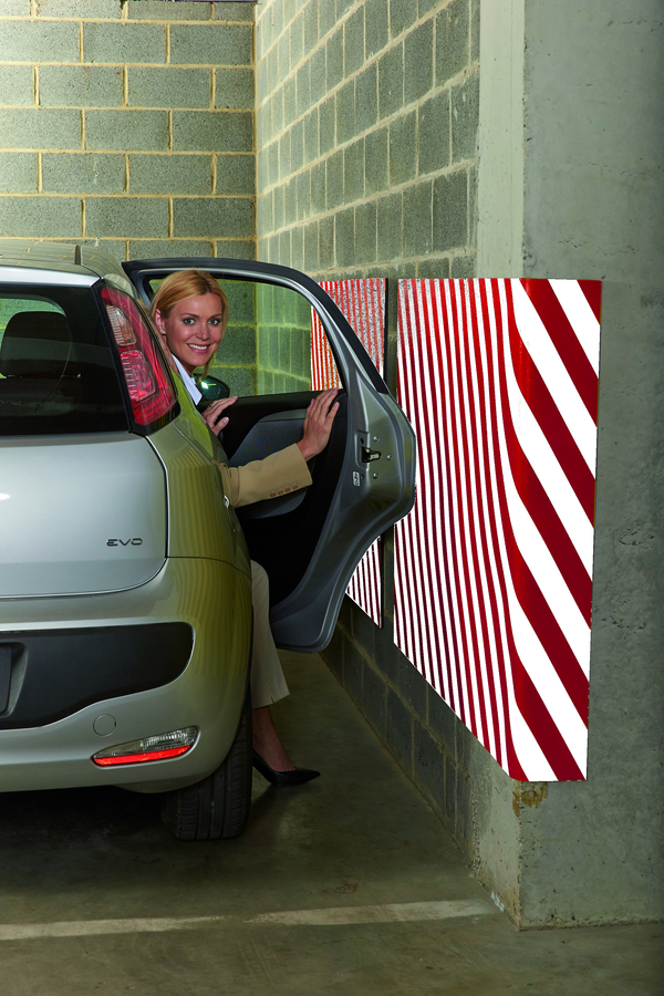 Paragolpes protector lateral en rollo de gran tamaño XXL DPA07 adhesivo para puerta de coche. Para columnas y paredes de parking o garaje.