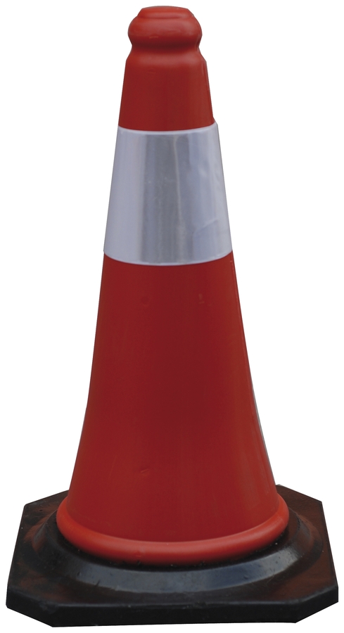 Cono 50cm para señalización de seguridad con banda reflectante DCA02