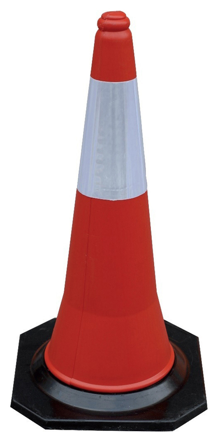 Cono 75cm para señalización de seguridad con banda reflectante DCA03