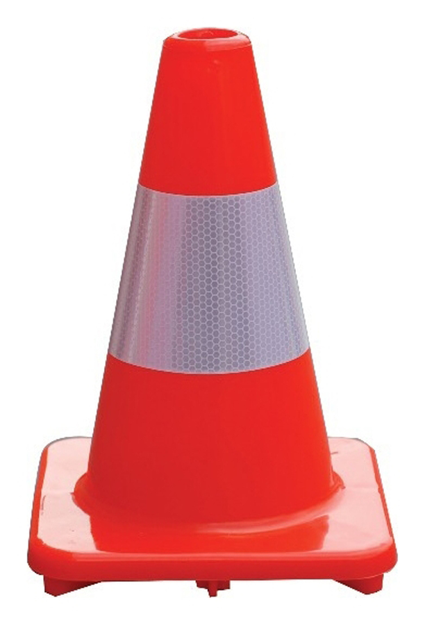 Cono 30cm para señalización de seguridad con banda reflectante DCA01