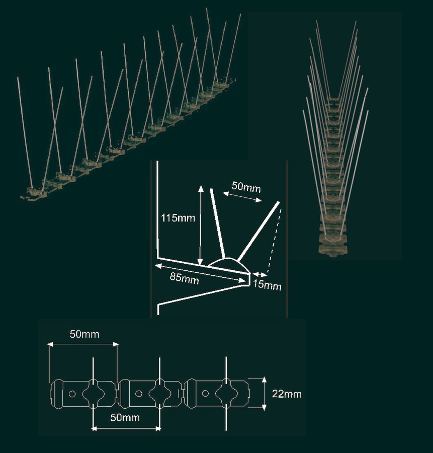 Pinchos anti pájaros 50cm con 20 púas DIPA-50
