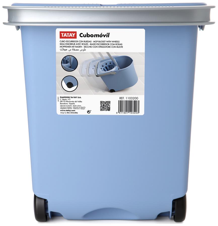 Cubo Escurridor C/Ruedas Azul Tatay