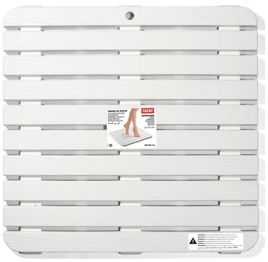 Tarima Ducha 55X55 Lombok  - Blanco