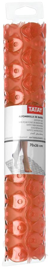 Alfombrilla baño antideslizante Tatay 70x36  salmón