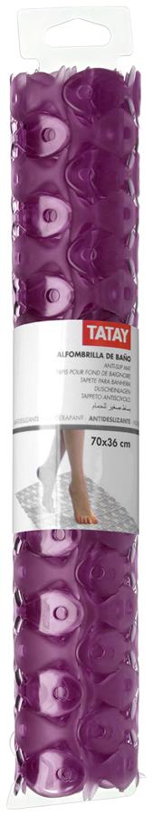 Alfombrilla baño antideslizante Tatay 70x36  berenjena