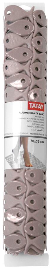 Alfombrilla baño antideslizante Tatay 70x36 opaca vison