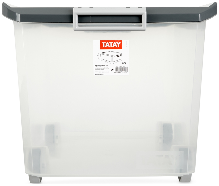Caja multiusos Tatay 60 l c/ruedas gris 11503.22