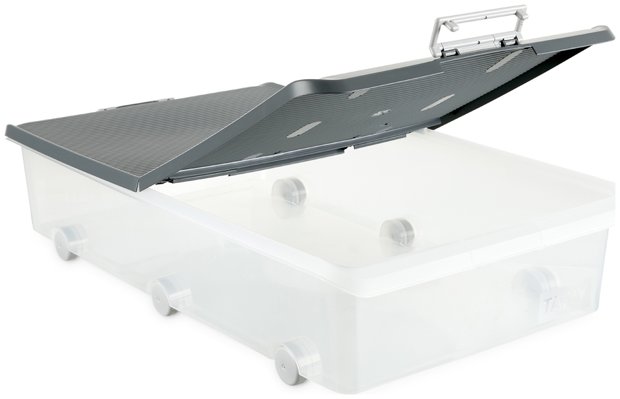 Caja bajo cama Tatay 63 l c/ruedas gris 11511.22