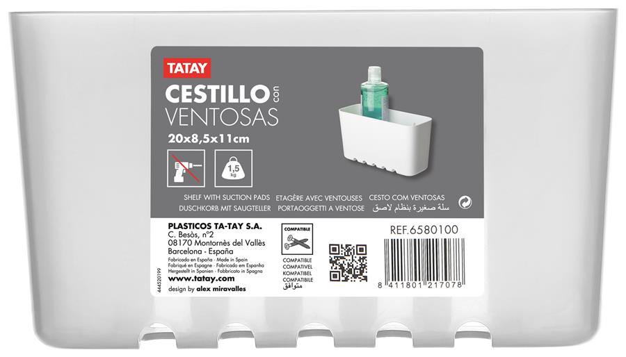 Cestillo pequeño standard con ventosas - glacé Tatay