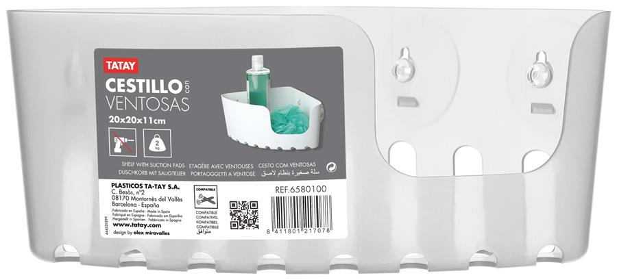 Cestillo rinconero standard con ventosas - glacé Tatay