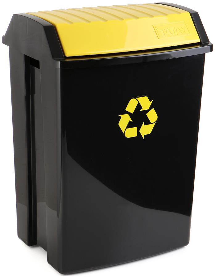 Contenedor Reciclaje 50L T/Basculante Amarillo Tatay