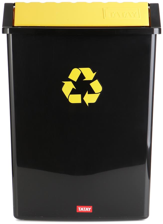 Contenedor Reciclaje 50L T/Basculante Amarillo Tatay