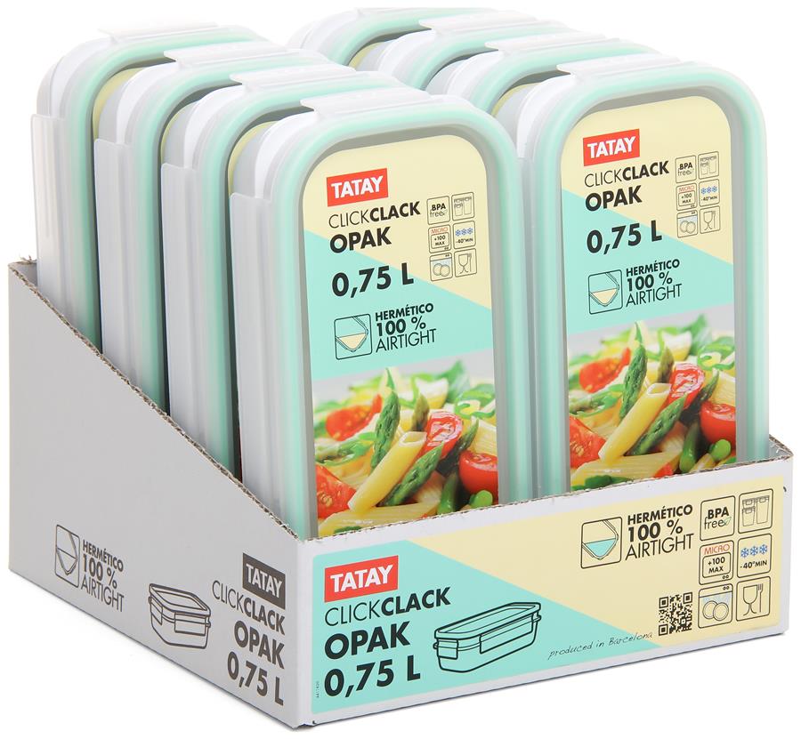 CONTENEDOR ALIMENTOS 0,75L  CLIP SAFE  OPAK