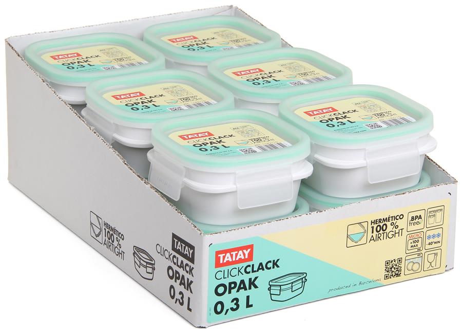 CONTENEDOR ALIMENTOS 0,3L - CLIP SAFE -  OPAK
