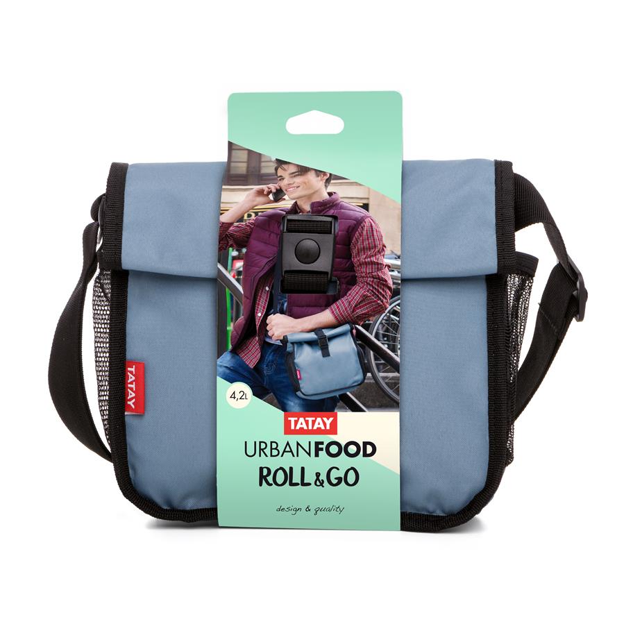 Bolsa térmica porta alimentos extensible de capacidad regulable Urban Food Roll&Go color azul de Tatay