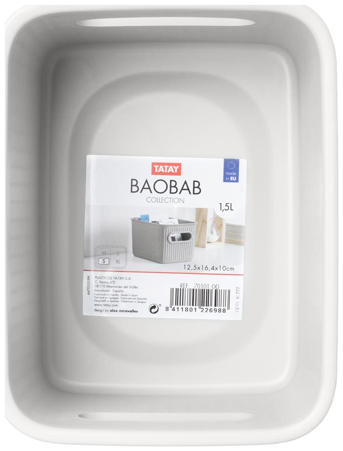 Cesta ordenación Tatay - 1,5 l Baobab - blanco pergamon