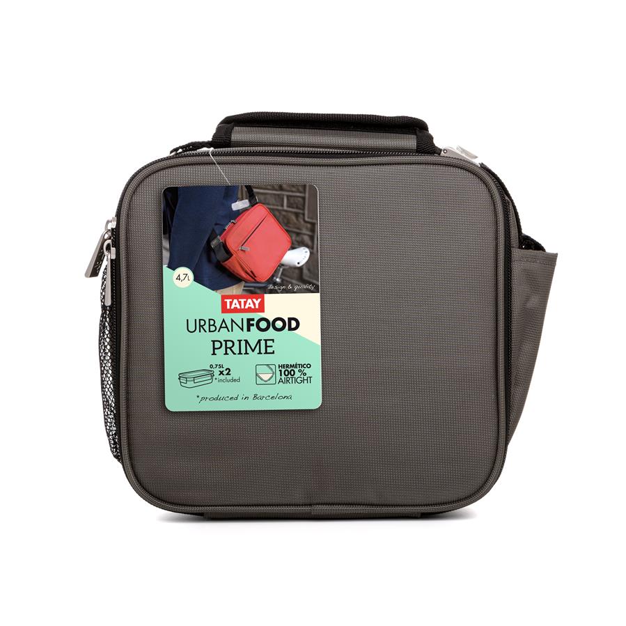 Bolsa térmica portaalimentos con herméticos incluidos Urban Food Prime color gris de Tatay