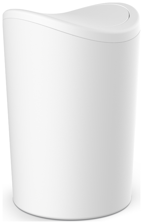 CUBO BAÑO  TATAY CON TAPA  BASCULANTE 6L STANDARD - BLANCO