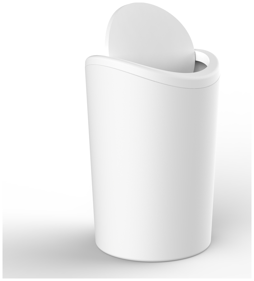 CUBO BAÑO  TATAY CON TAPA  BASCULANTE 6L STANDARD - BLANCO