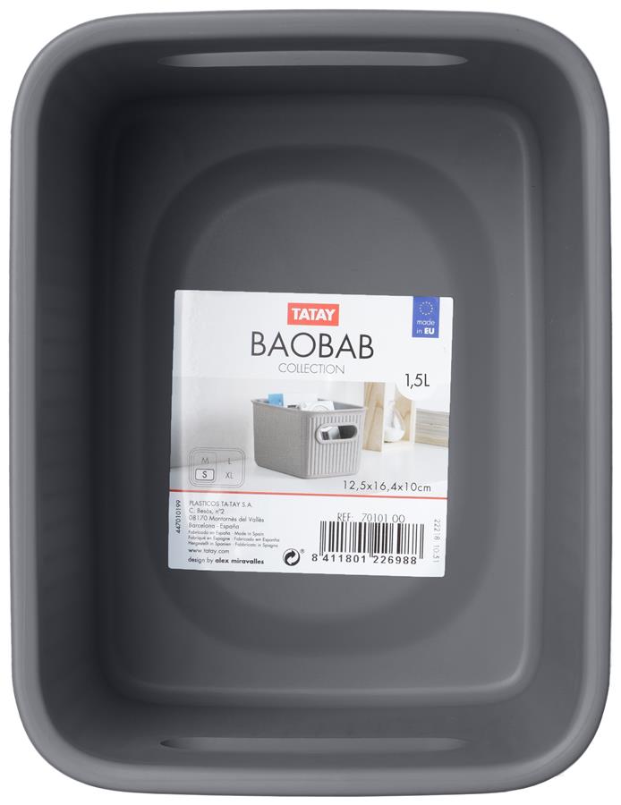 Cesta ordenación Tatay - 1,5 l Baobab - gris antracita