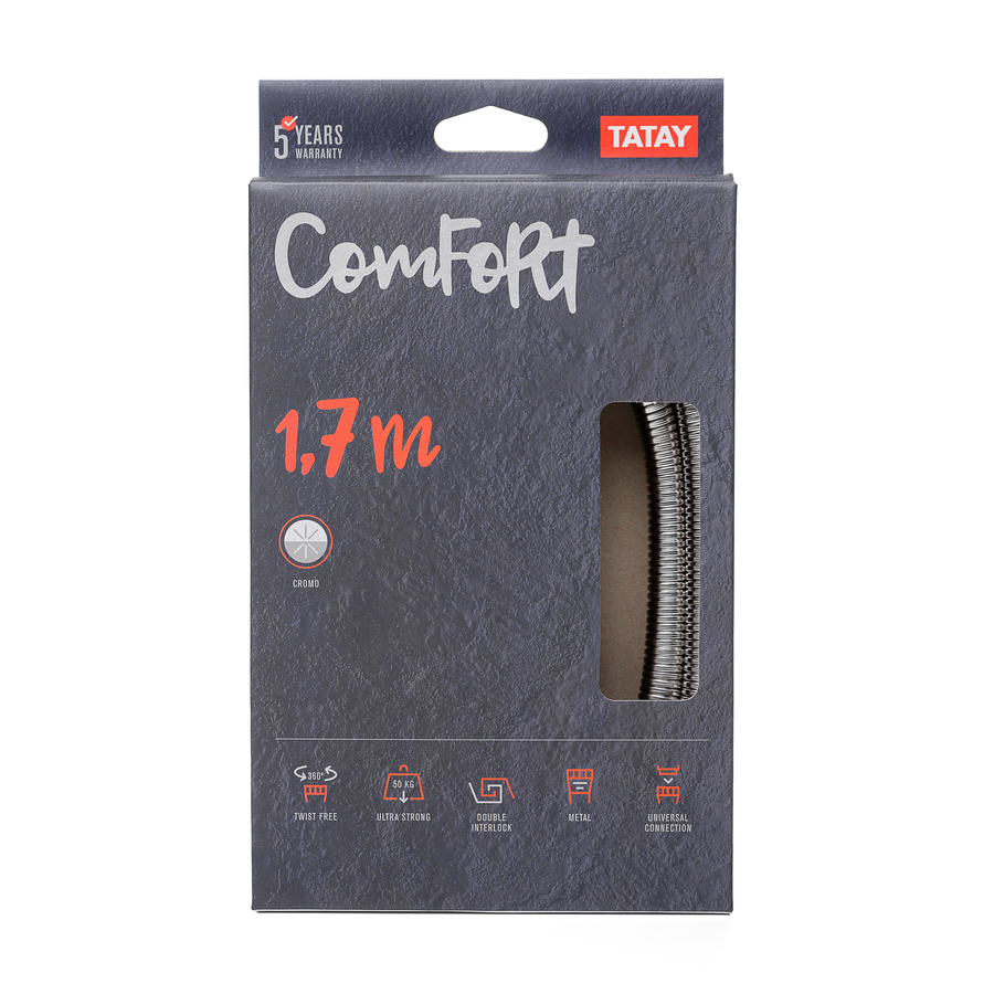 Flexo Ducha Metal Doble 1,7m Comfort