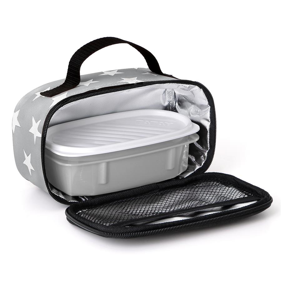 Bolsa térmica portaalimentos con herméticos incluidos Kit Urban Food Mini Stars Grey Tatay