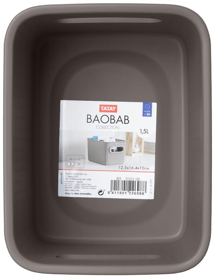 Cesta ordenación Tatay - 1,5 l Baobab - marrón