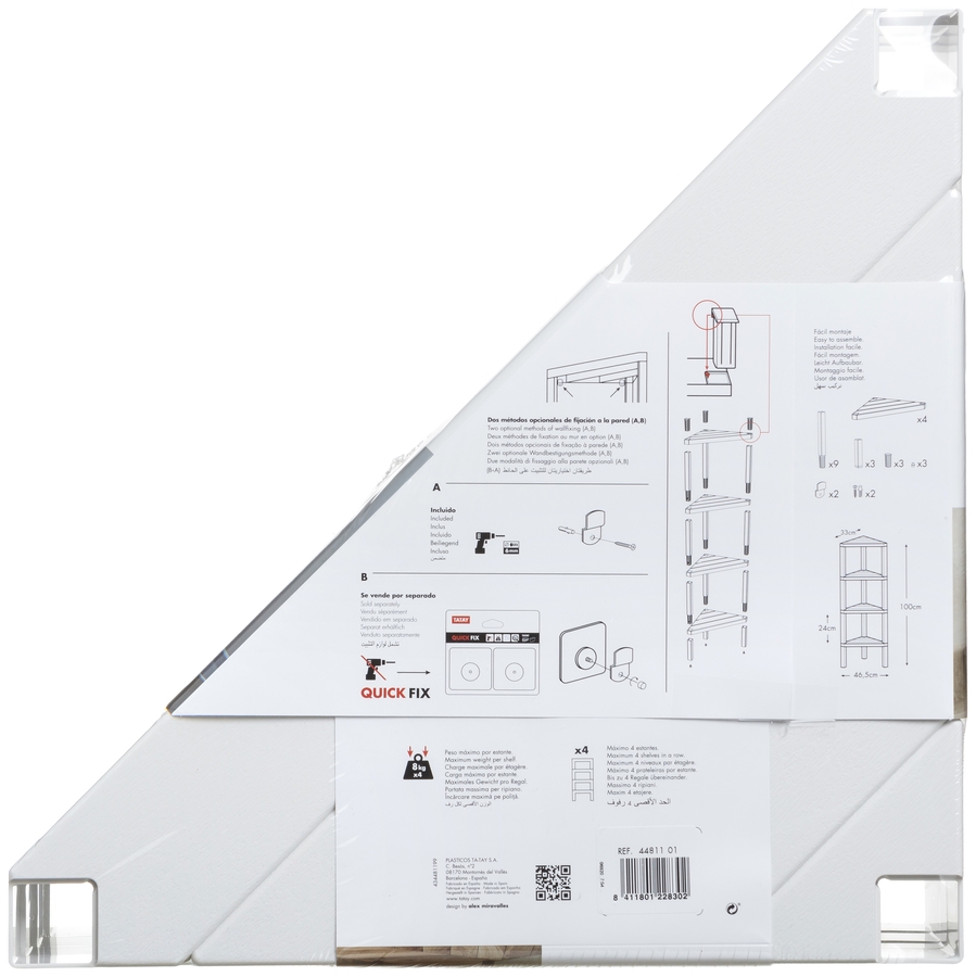 Estantería Rinconera LOMBOK 4 alturas