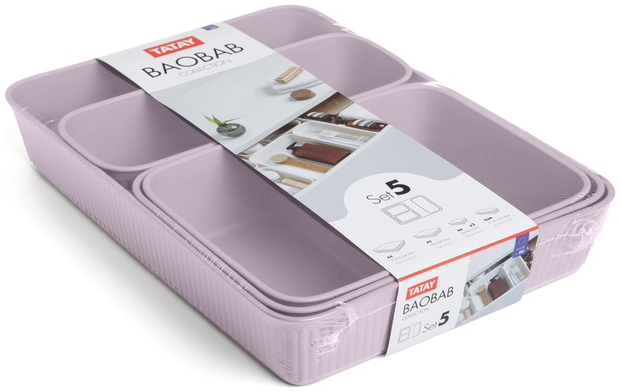 SET 4 ORGANIZADORES SLIM+A6+A5+A4  BAOBAB - LILAC
