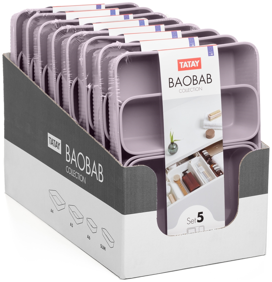SET 4 ORGANIZADORES SLIM+A6+A5+A4  BAOBAB - LILAC