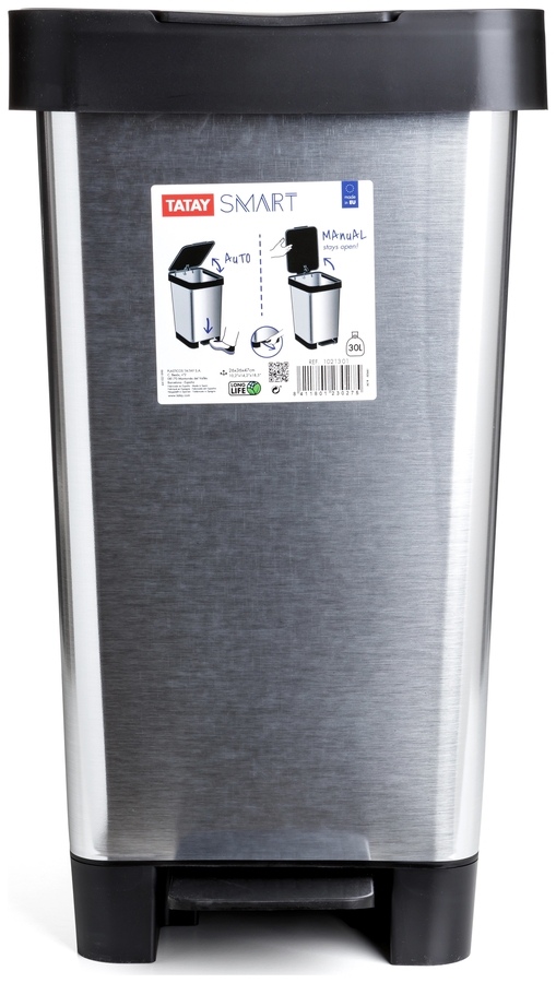 CUBO PEDAL 25 L SMART STEEL  - GRIS