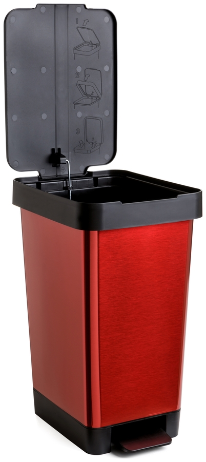 CUBO PEDAL 25 L SMART STEEL ROJO