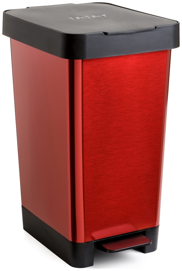 CUBO PEDAL 25 L SMART STEEL ROJO