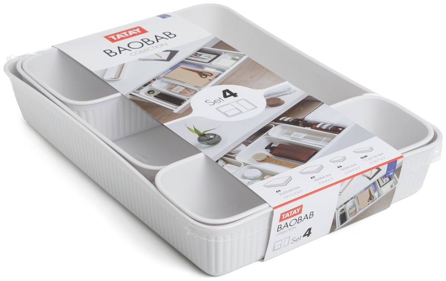 SET 4 - Organizadores Slim+A6+A5+A4  BAOBAB - Blanco