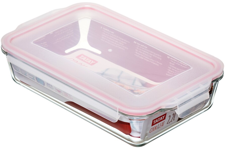 Hermético Cook & Eat Vidrio Rectangular 2,2 L