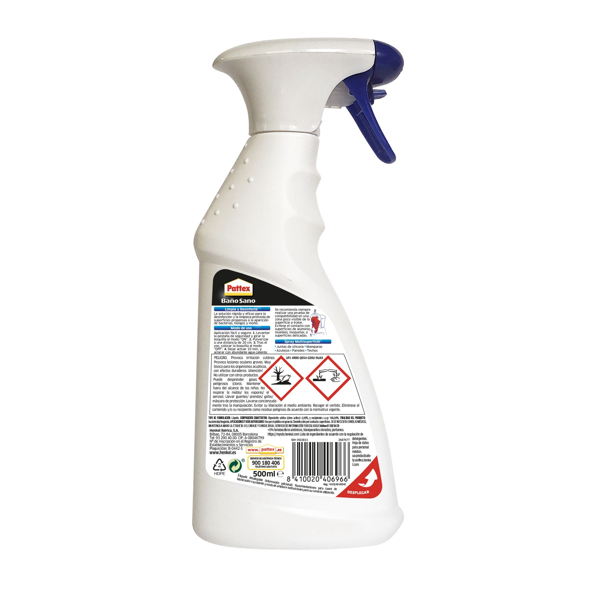 Limpiador spray antimoho (pulverizador 500 ml.)