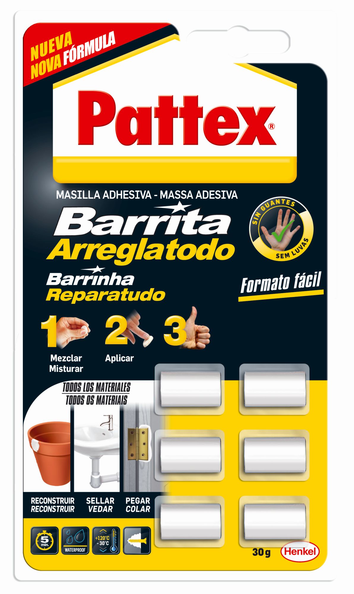 Pattex Barrita Arreglatodo Bl 6 Dosis 5 gr
