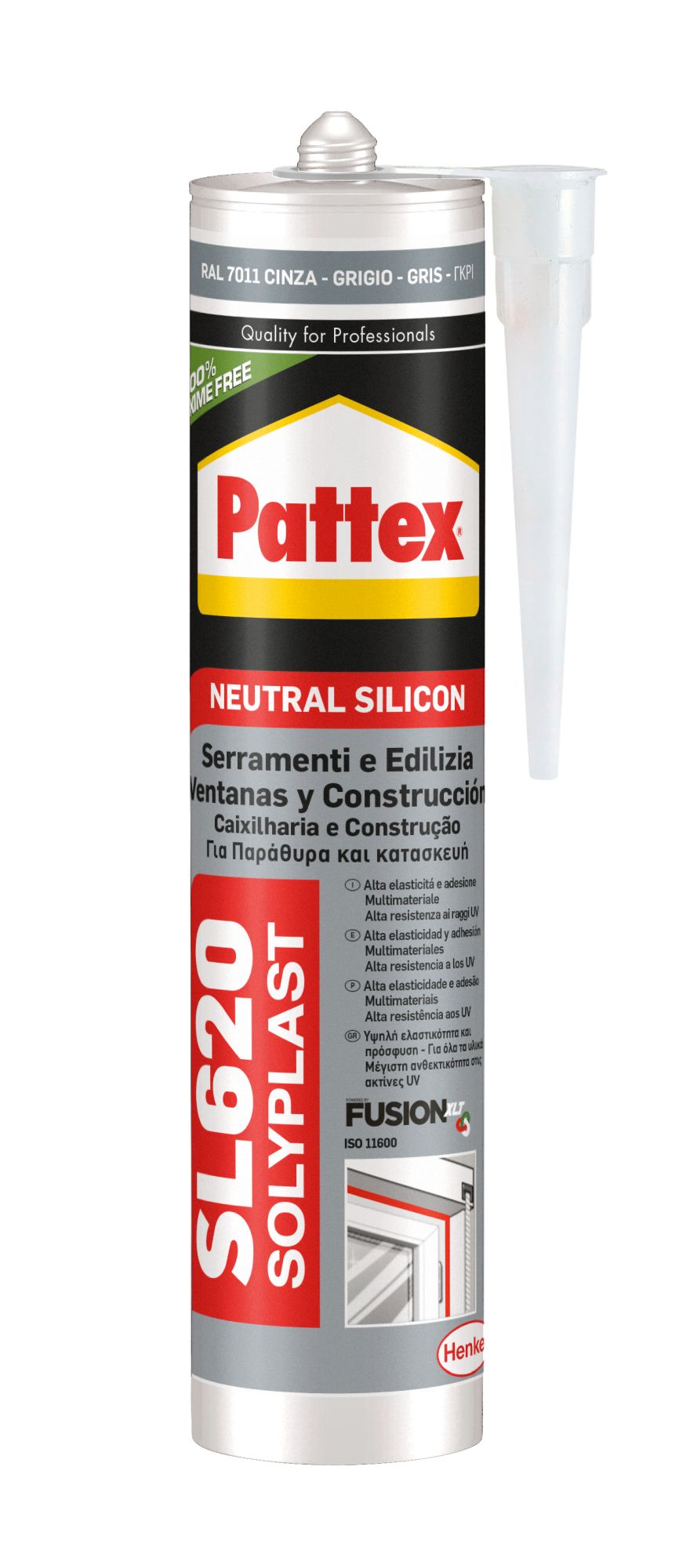 SILICONA PATTEX SL620 NEUTRA GRIS RAL 7011