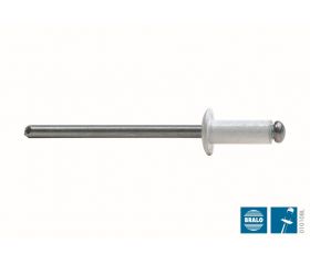 REMACHE ESTÁNDAR BRALO ALUMINIO / ACERO BLANCO CABEZA ALOMADA BLISTER